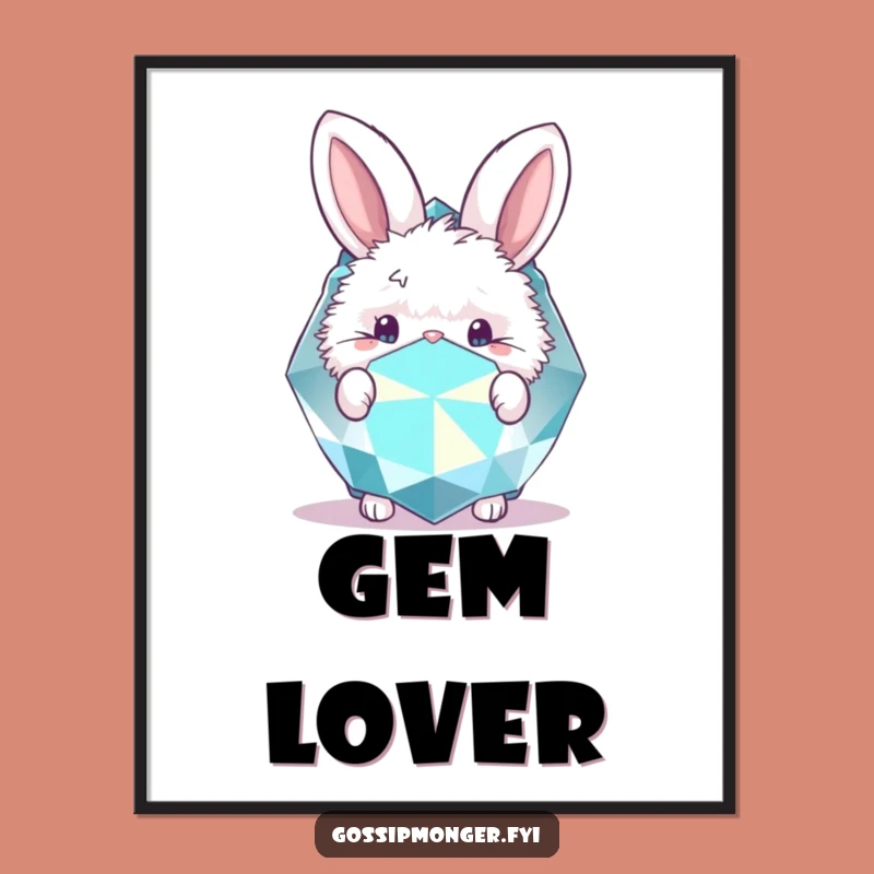 Funny Bunny Gemstone Poster: Add Whimsy to Your Walls