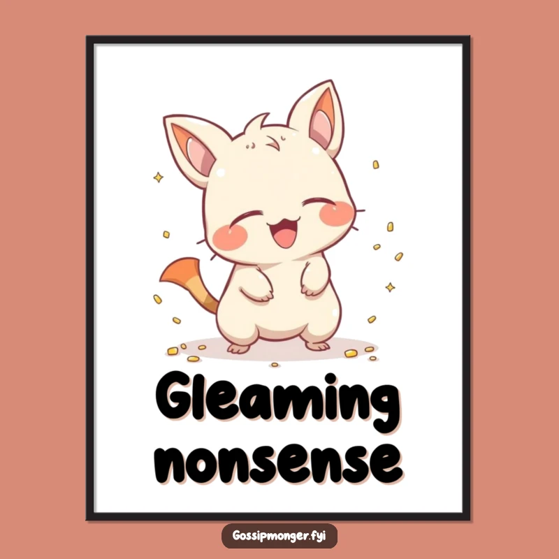 Funny Mischievous Creature Poster - Giggling Scatterer Art Print for Playful Spaces