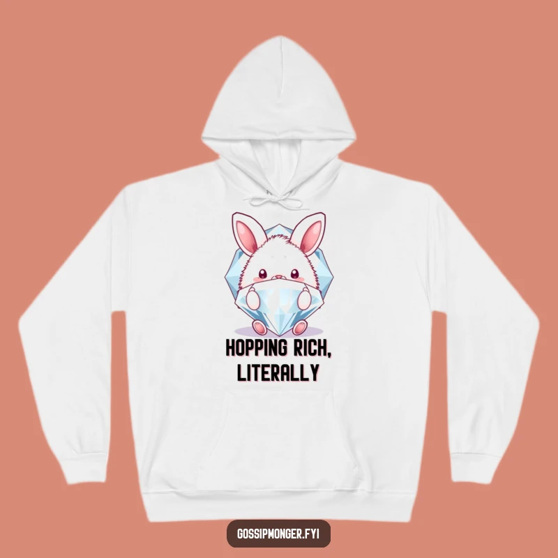 Cozy Funny Bunny Diamond Hoodie - Warm & Whimsical Comfort