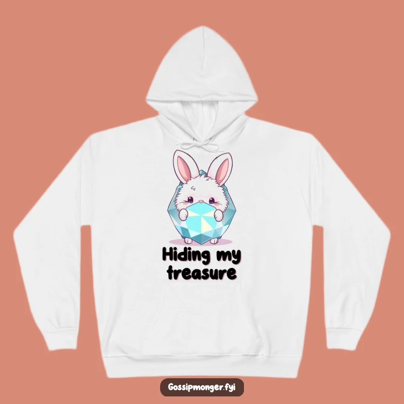 Cozy Funny Bunny Gemstone Hoodie: Snuggle Up with Sparkle