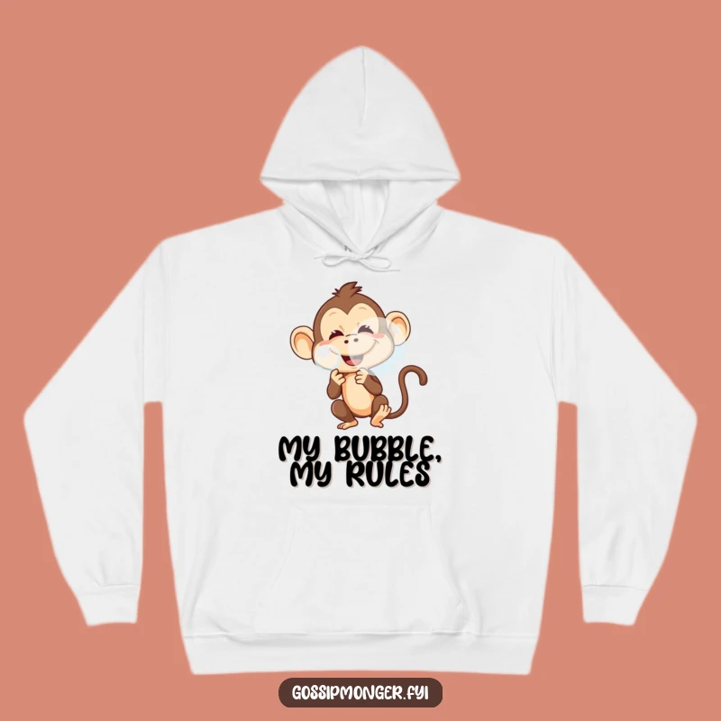 Funny Monkey Hoodie: Mischievous Bubble Blower For A Cozy Hilarious Gift