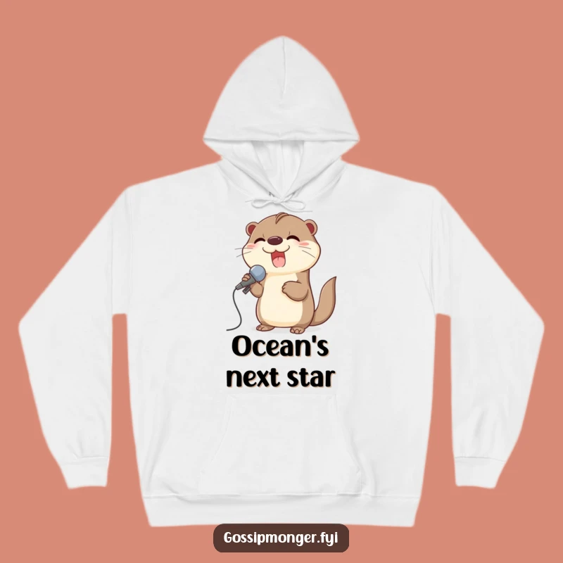 Funny Otter Hoodie: Giggling Seashell Singer Otter, Ultimate Cozy Funny Gift