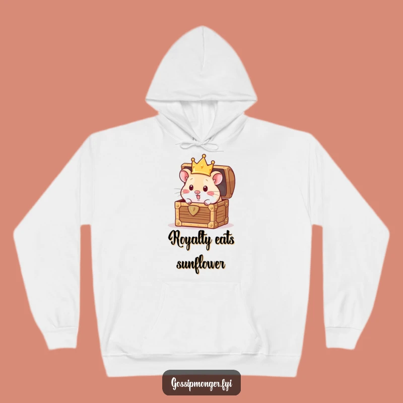 Funny Hamster Crown Hoodie: Cozy Treasure Peek, Perfect Funny Gift for Comfort