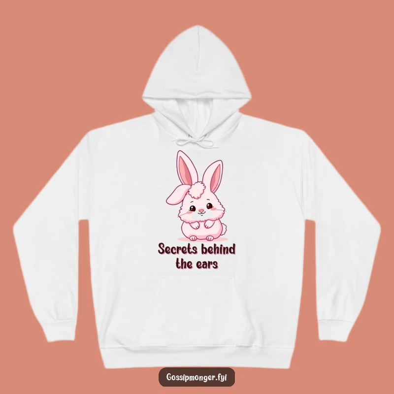 Funny Pink Bunny Ear Hoodie - Cozy Comfort with Secretive Charm
