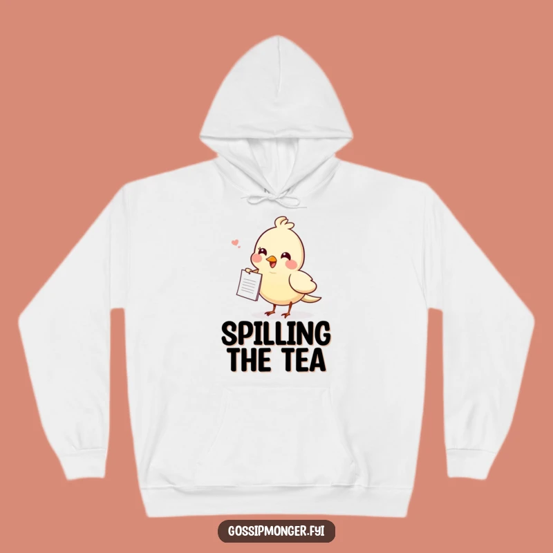 Cozy Funny Gossiping Bird Hoodie - Warm Whispers & Laughs