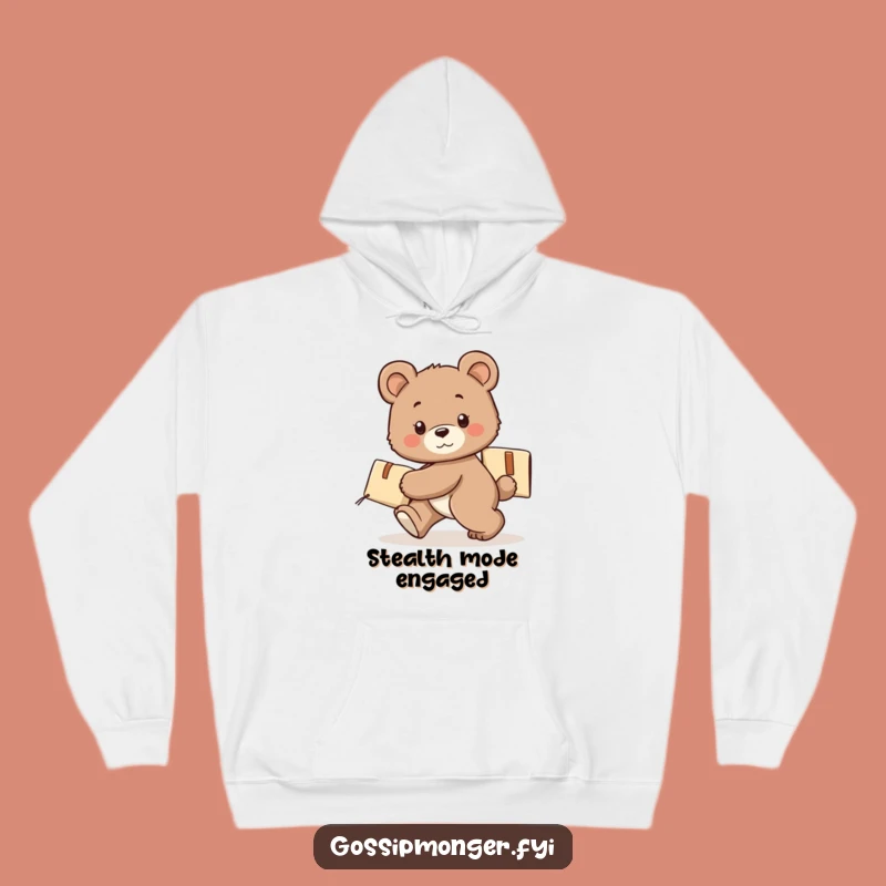 Funny Bear Cub Hoodie - Cozy Secret Package Character Sweatshirt Gift