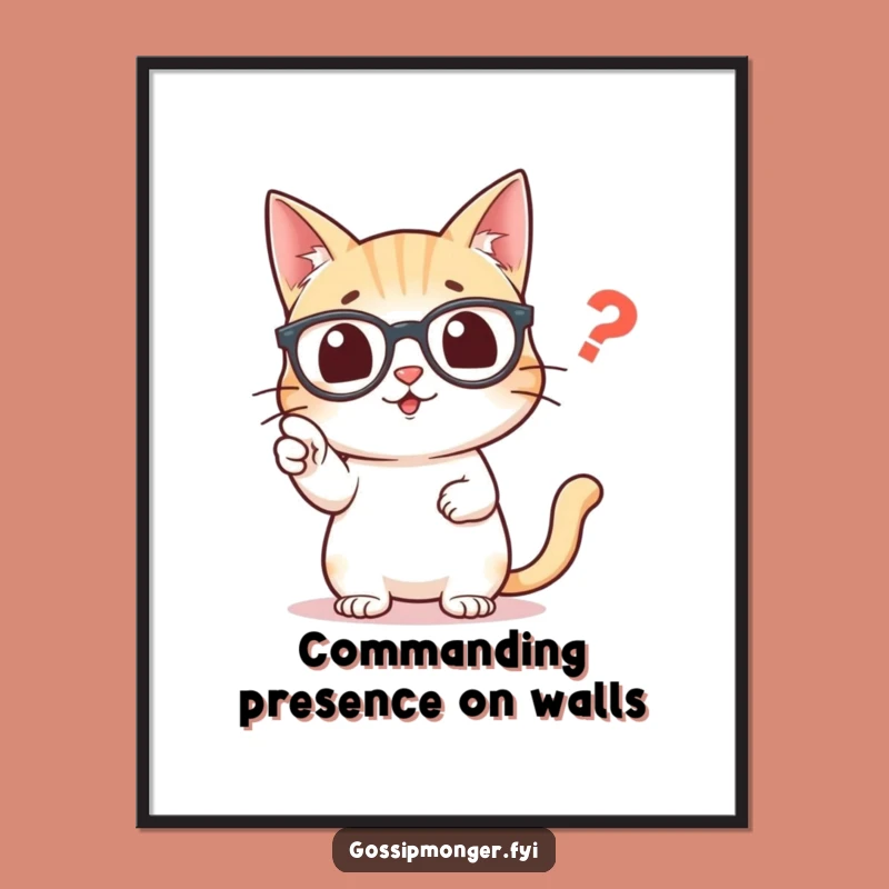 Free Printable Wall Art: Grammar Cat Correcting Comma Funny Downloadable Decor
