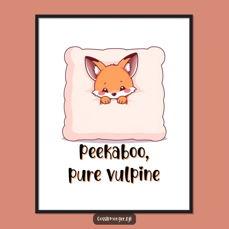 Free Printable Wall Art: Kawaii Fox & Pillow - Cute Downloadable Decor!