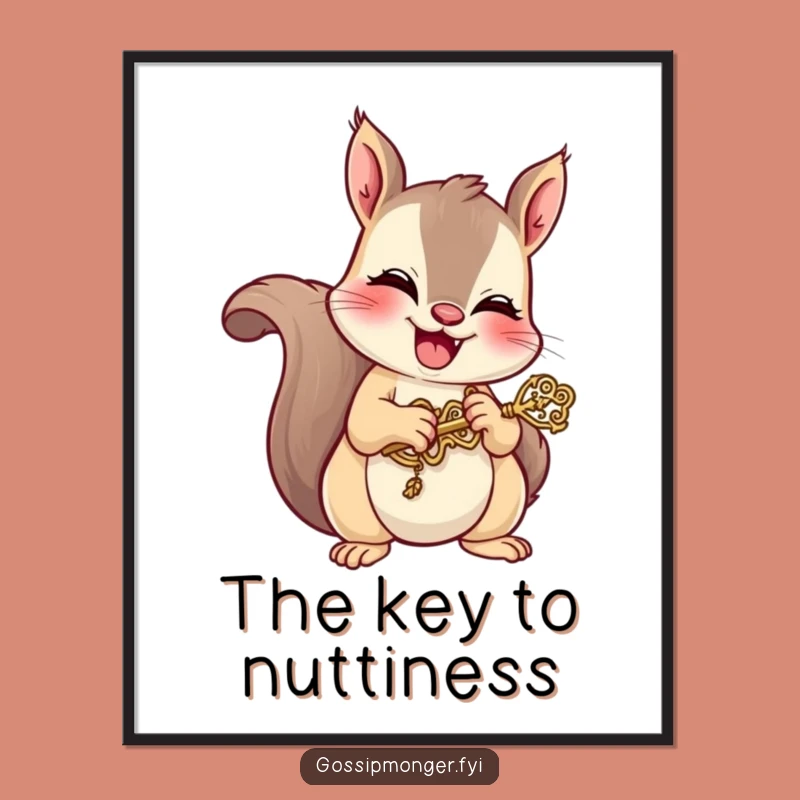 Free Printable Wall Art: Squirrels Secret Key Funny Decor Downloadable Art
