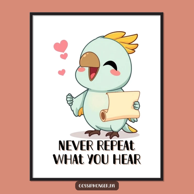 Funny Free Printable Wall Art: Chatty Parrot's News - Downloadable Decor Gift