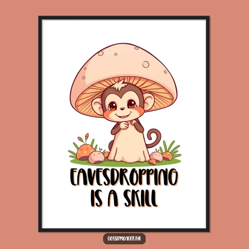 Funny Free Printable Wall Art: Mischievous Monkey Spy - Downloadable Decor Gift