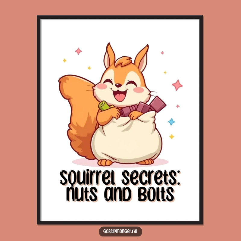 Funny Free Printable Wall Art: Squirrels Secret Humor Downloadable Decor for Your Home