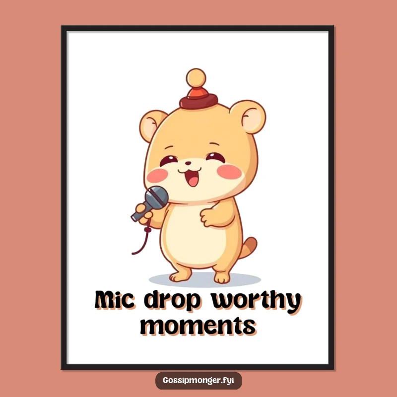 Funny Free Printable Wall Art: Star Creature Sings Quirky Downloadable Art