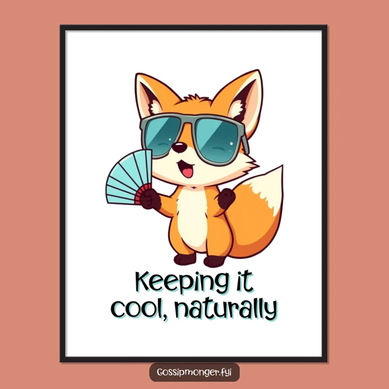 Free Printable Wall Art: Fox Fanatic Style Funny Decor Downloadable Art