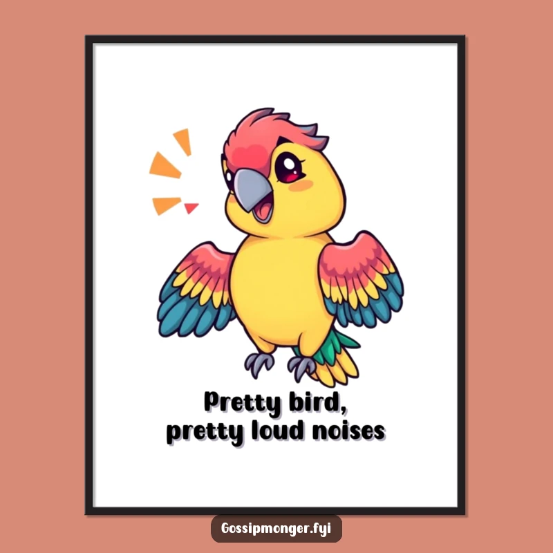 Sassy Parrot Sound Effect Printable Wall Art - Free Downloadable Vibrant Decor