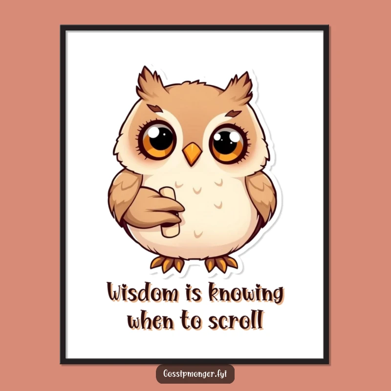 Wise Owl Scroll Printable Wall Art - Free Downloadable Whimsical Decor