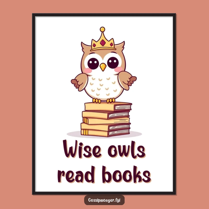 Funny Free Printable Wall Art: Owl Crown Letters Whimsical Decor Downloadable