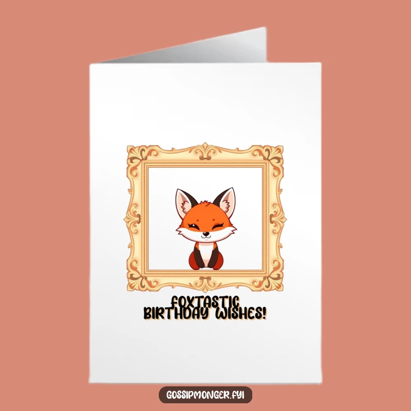 Mischievous Fox Birthday Card - Free Printable Surprise Greeting Gift