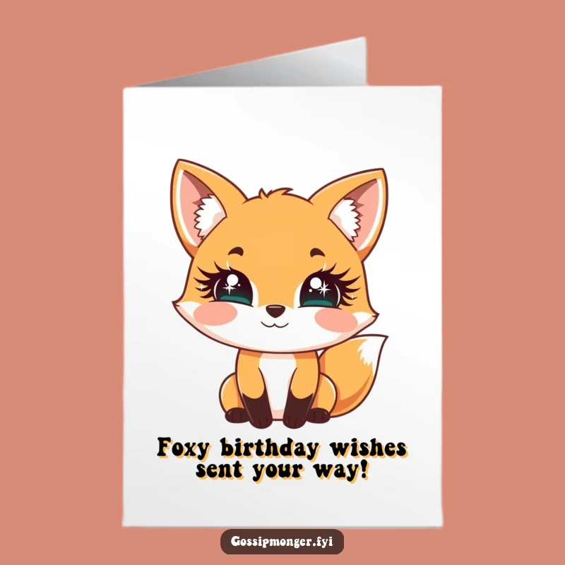 Free Printable Birthday Card: Flirty Fox Lashes, Downloadable Funny Gift