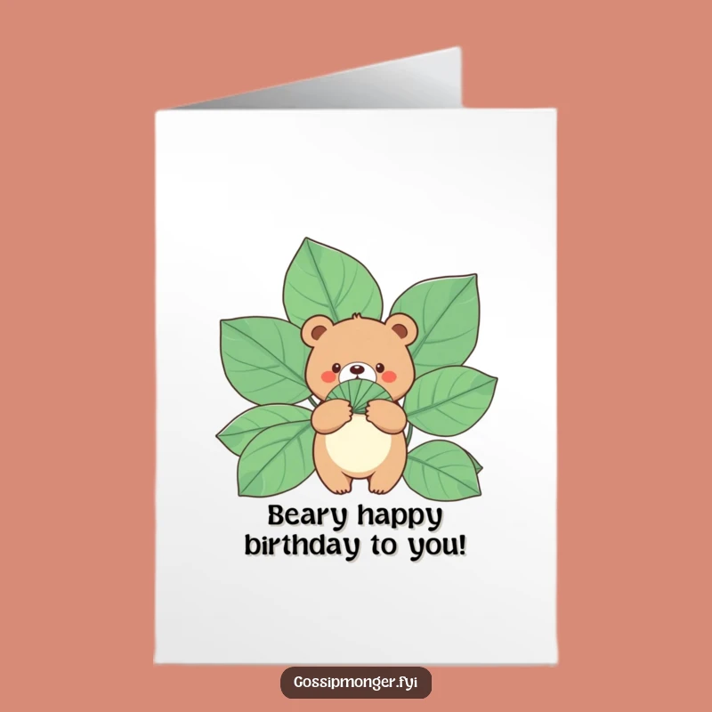 Free Printable Birthday Card: Bear's Big Fan Wish, Downloadable Funny Gift