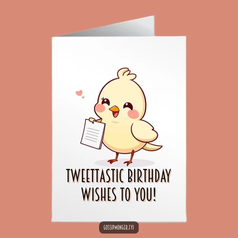Free Printable Birthday Card: Gossiping Bird Secret, Hilarious Downloadable Gift