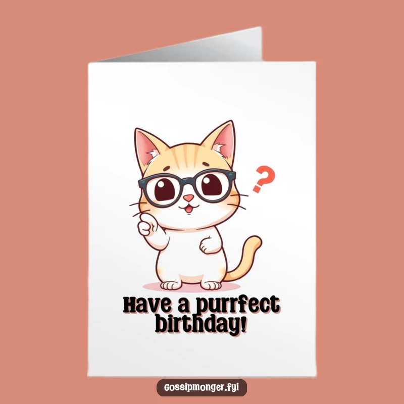Free Printable Birthday Card: Grammar Cat Correcting Comma Funny Downloadable Gift