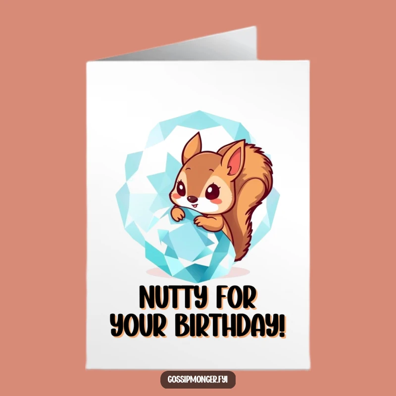 Free Printable Birthday Card: Squirrel & Gemstone for a Sparkling Downloadable Gift