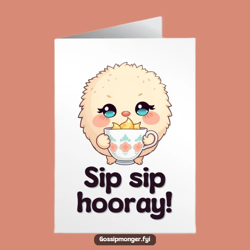 Free Printable Birthday Card: Winking Fluffy Friend, Hilarious DIY Downloadable Gift