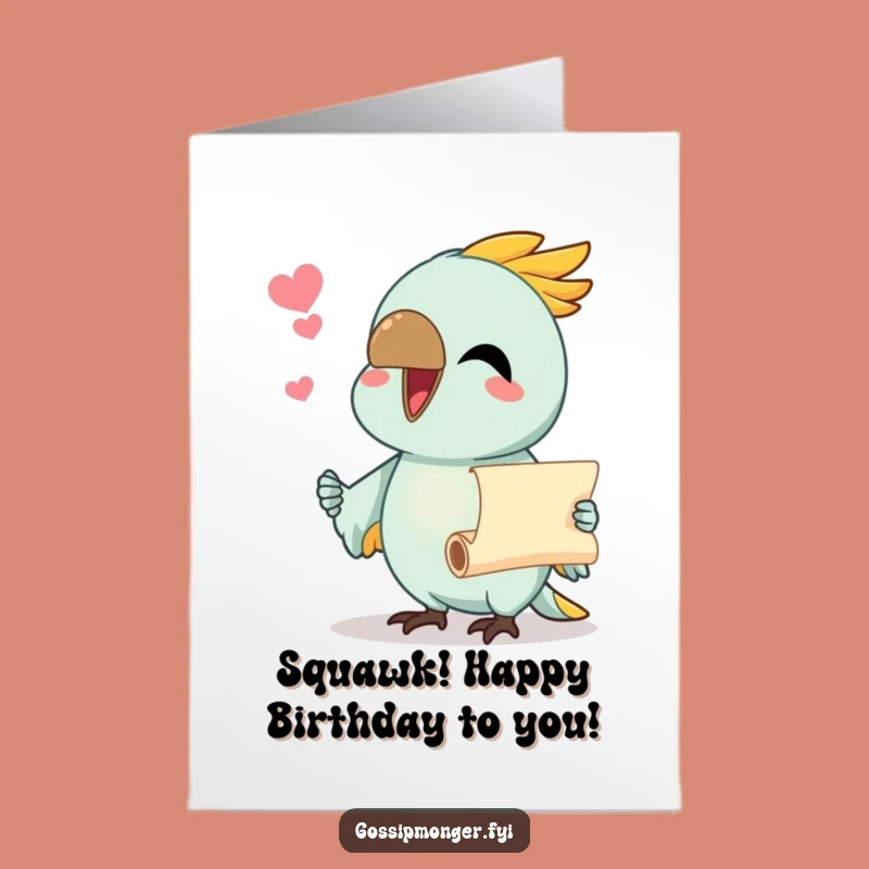 Free Printable Birthday: Chatty Parrot Shares News - Funny Downloadable Gift