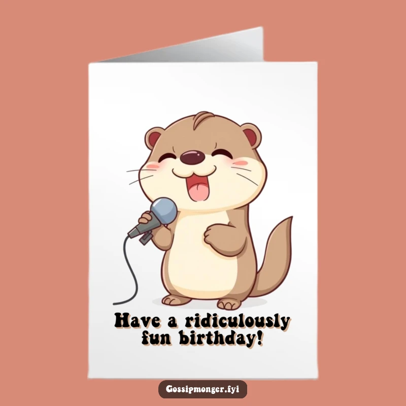 Free Printable Birthday: Giggling Otter Sings Joy - Funny Downloadable Gift