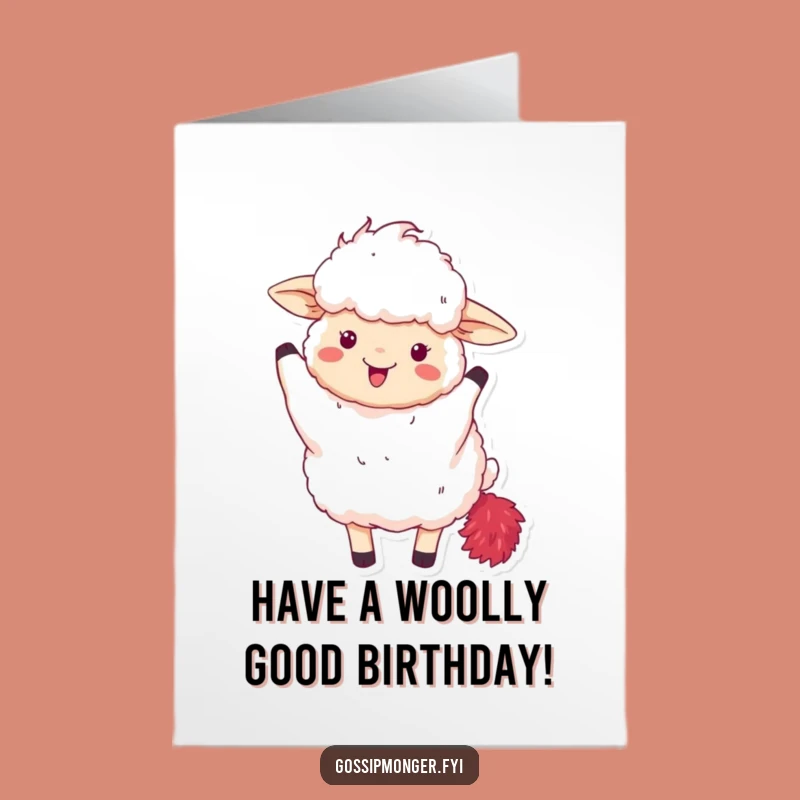 Free Printable Birthday Sheep Card: Fluffy Diva for Funny Downloadable Wishes