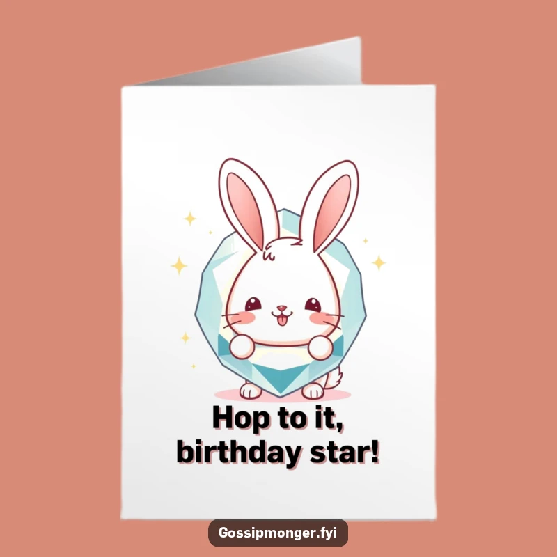 Free Printable Birthday Card: Funny Bunny Gemstone Pop-Up, Hilarious Downloadable Gift!