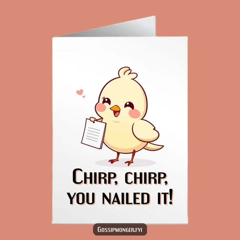 Free Printable Congrats Card: Bird's Secret News, Funny Downloadable Gift
