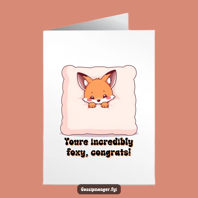 Free Printable Congrats Card: Kawaii Fox - Cute Downloadable!