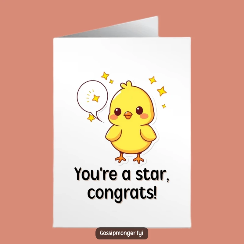 Free Printable Congrats Card: Starry Chick's Success, Downloadable Humor Gift