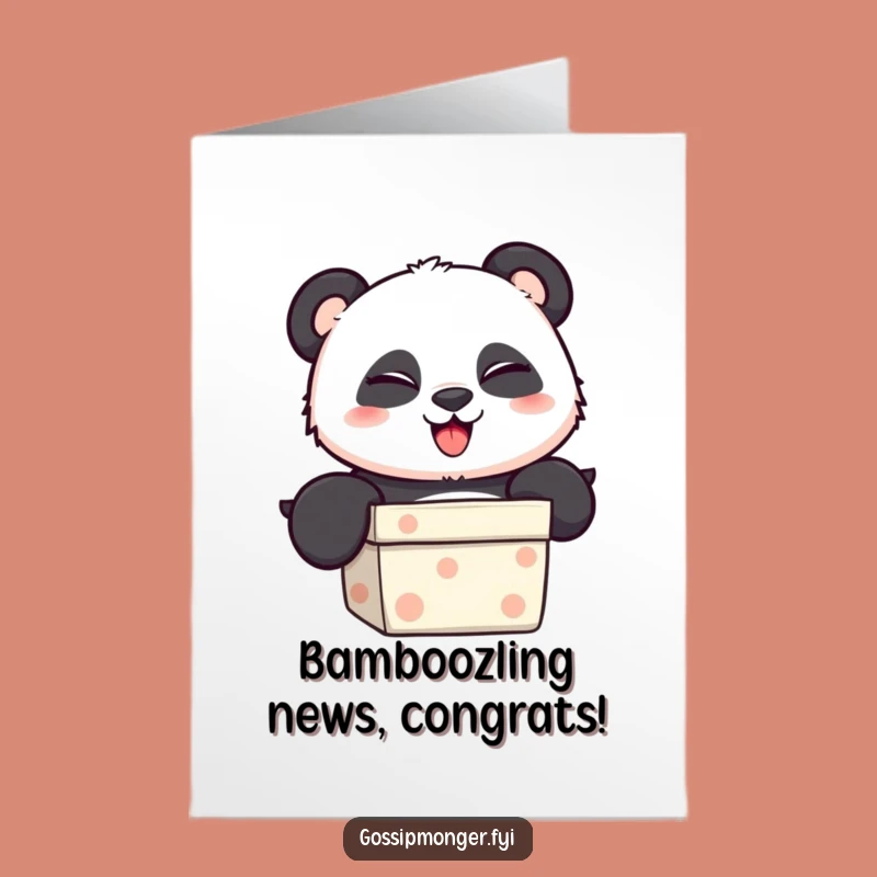Free Printable Congratulations Card: Panda's Mischievous Wink for Success