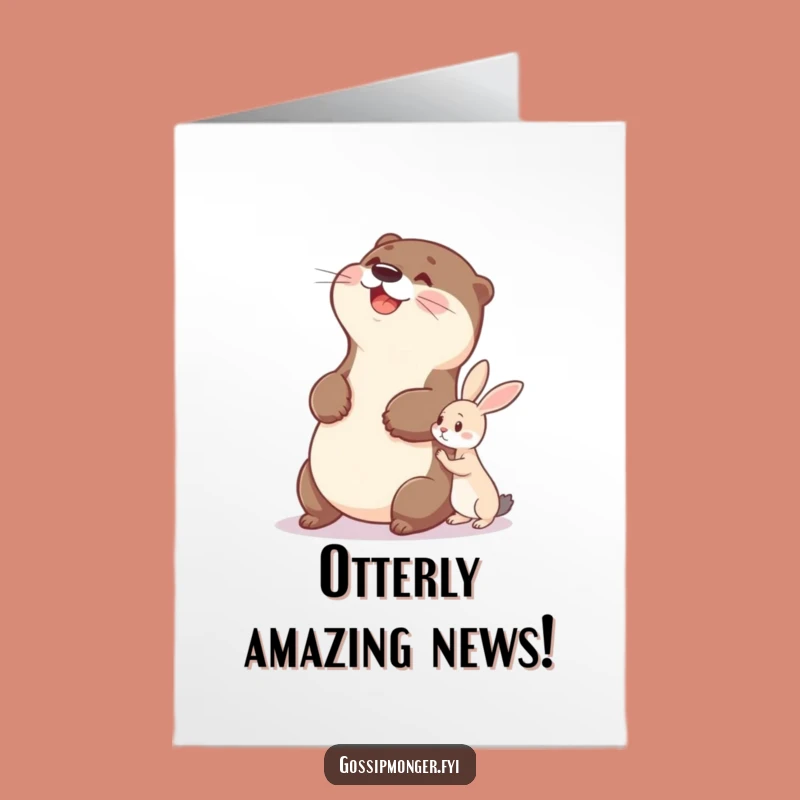 Free Printable Otter Congrats Card: Belly Laughing Joy, Downloadable DIY Gift for Cheers