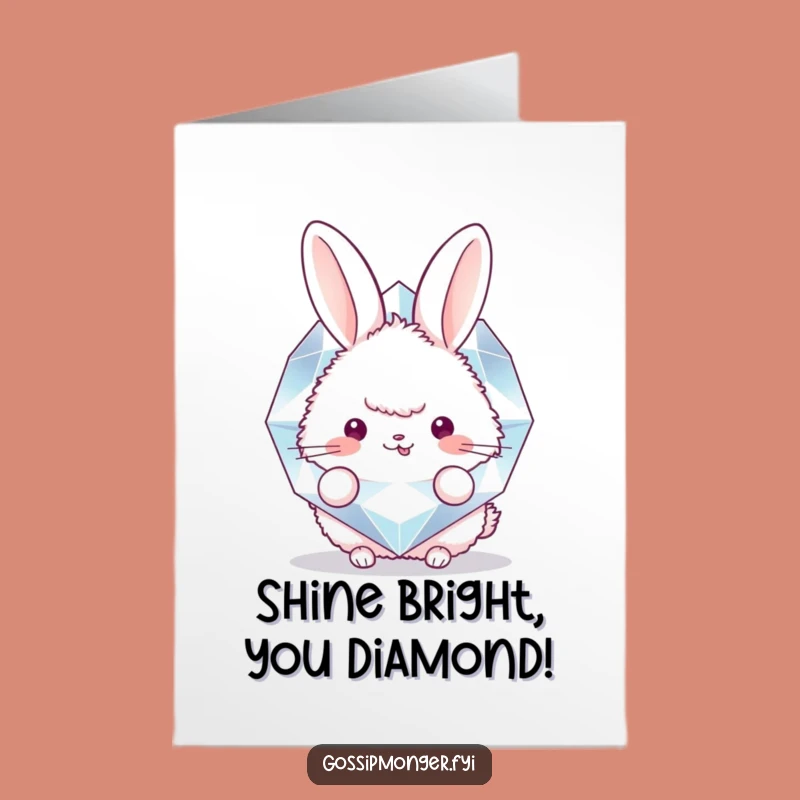 Free Printable Congratulations Card: Bunny Diamond Joy Funny Downloadable Gift