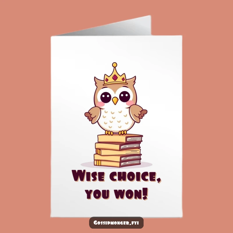 Free Printable Congrats Card: Owl Crown Letters Achievement Downloadable