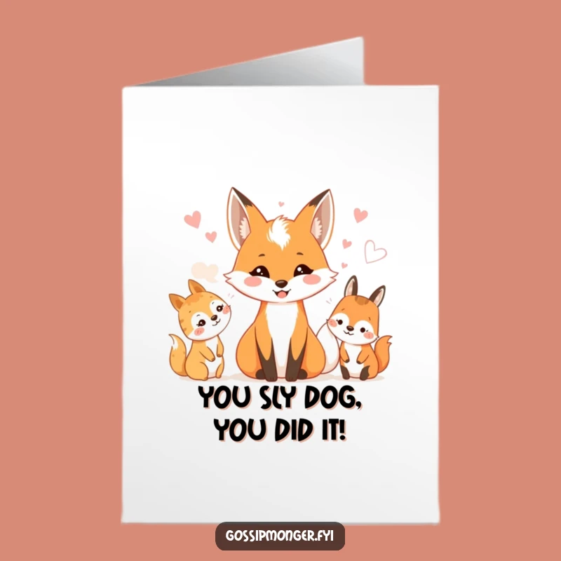 Free Printable Congrats Card: Fox Whispers, Clever Downloadable Gift for Big News