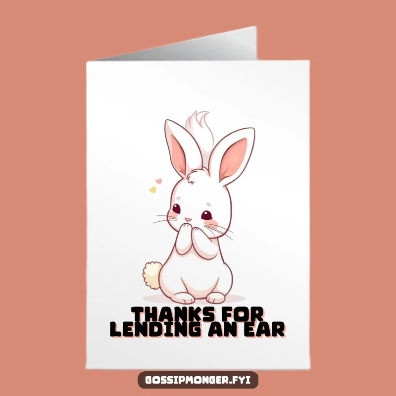 Cute Free Printable Kawaii Rabbit Thank You Card - Downloadable DIY Appreciation Gift