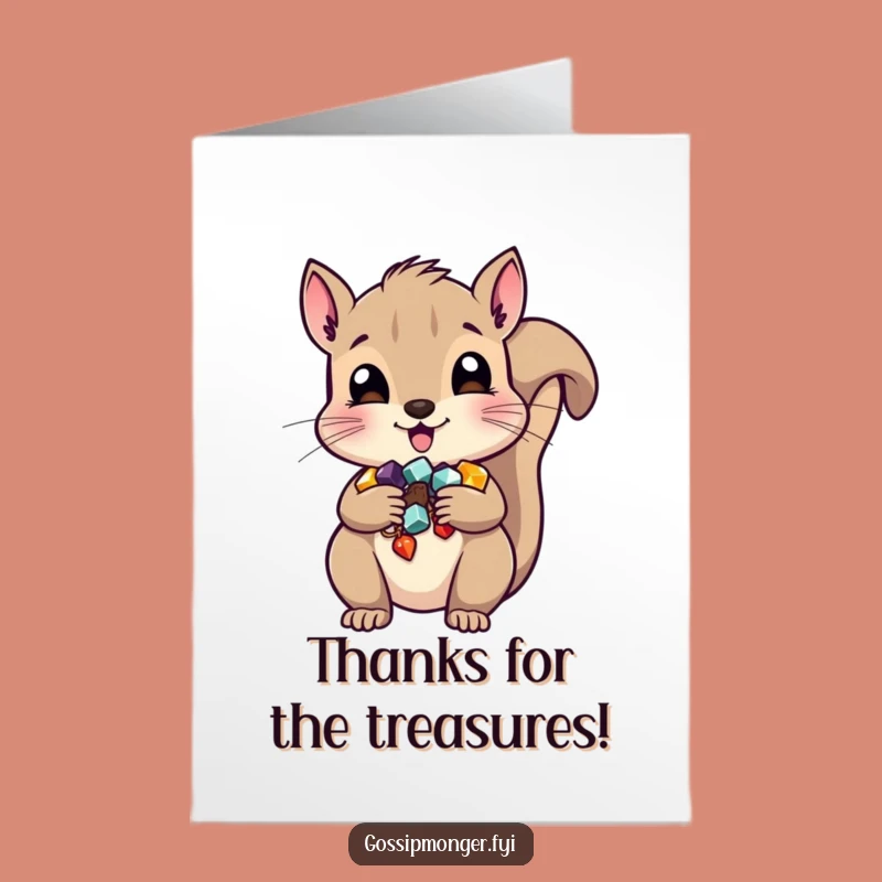 Free Printable Squirrel Thank You Card: Funny Downloadable Gift to Show Appreciation