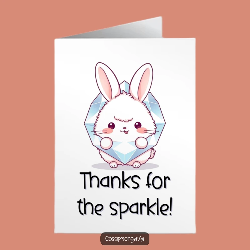 Free Printable Thank You Card: Bunny Diamond Gratitude Funny Downloadable Gift