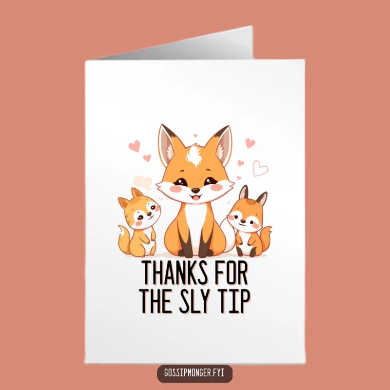 Free Printable Thank You Card: Fox Gossip, Heartfelt Downloadable Gift for Kindness
