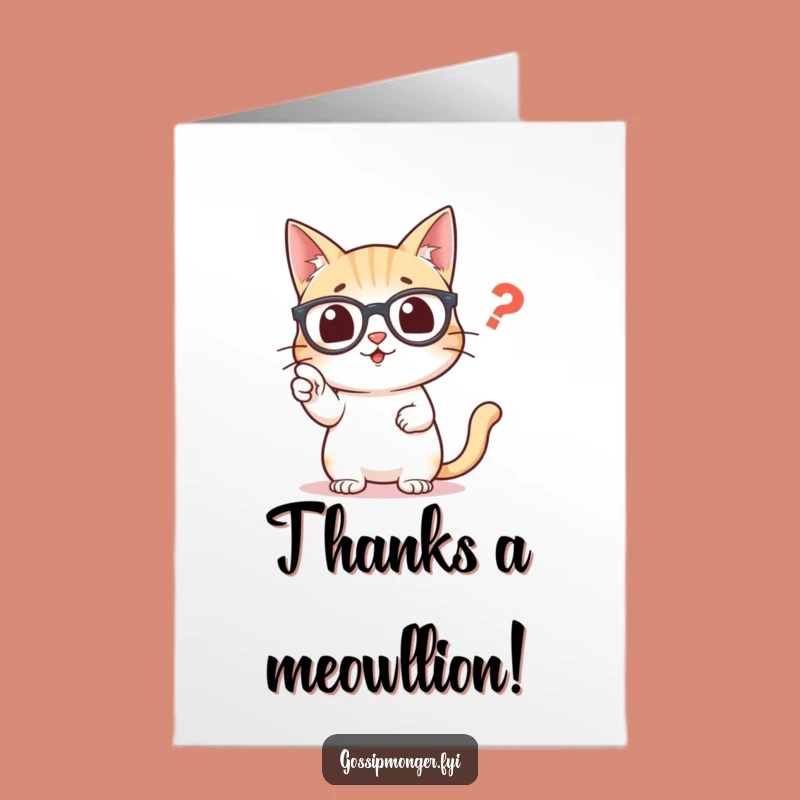 Free Printable Thank You Card: Grammar Cat Punctuation Praise Funny Downloadable Note