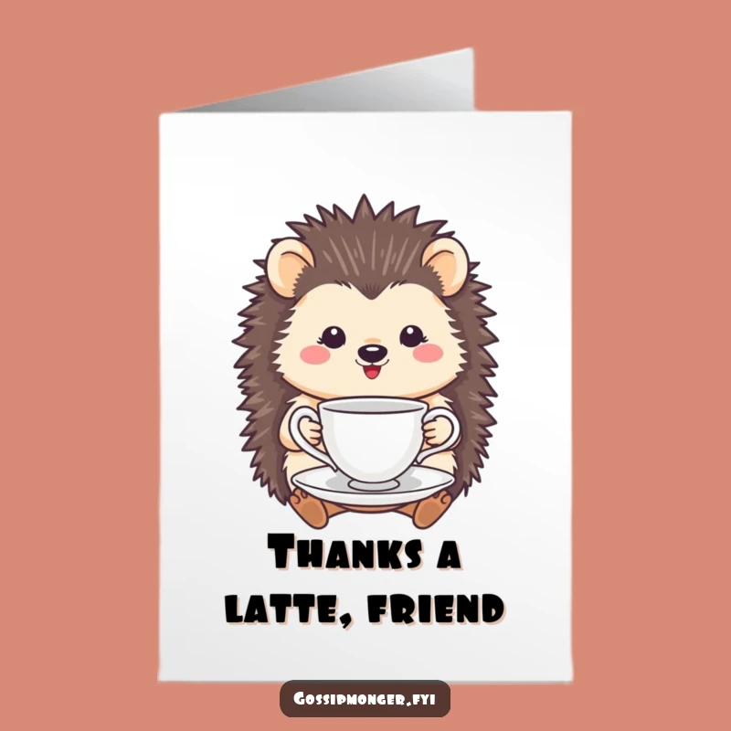 Free Printable Thank You Card: Hedgehog Tea Time Thanks - Downloadable E-Card