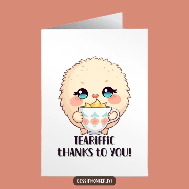 Free Printable Thank You Card: Winking Fluffball, Adorable DIY Downloadable Gift