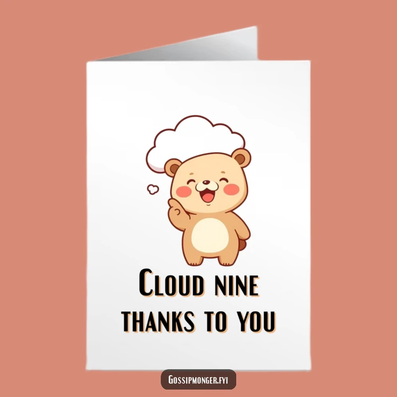 Giggling Free Printable Kawaii Bear Thank You Card - Downloadable Humorous Gift