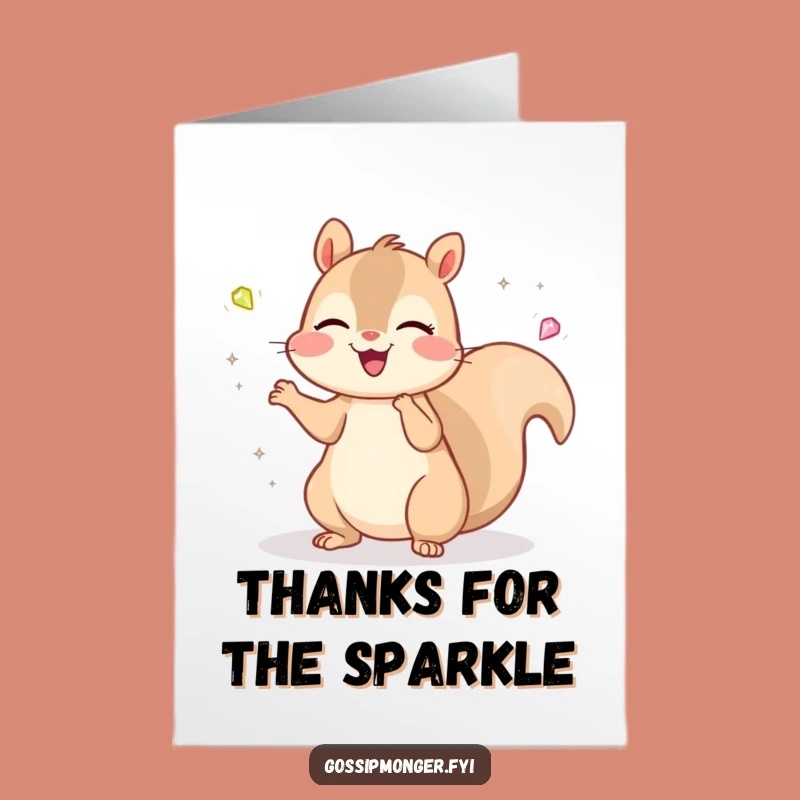 Grateful Free Printable Kawaii Squirrel Thank You Card - Adorable Downloadable Gift