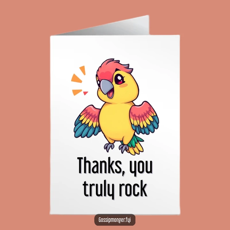 Sassy Parrot Thank You Card - Free Printable Colorful Greeting Gift